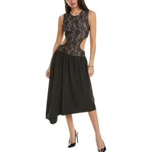 NWT WeWoreWhat Lace cutout Asymmetrical dress sz Large